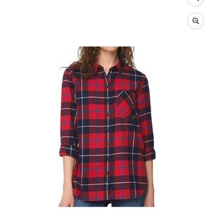 Beachlunchlounge Red and Blue Plaid flannel shirt size XXL